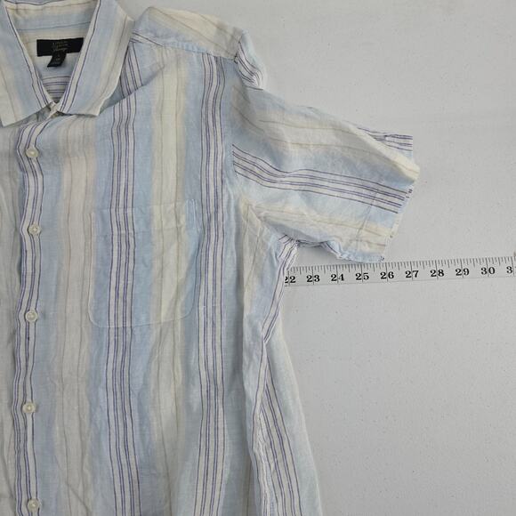 Linen Club Room luxury short sleeve button down shirt L linen 6842 - Picture 3 of 6